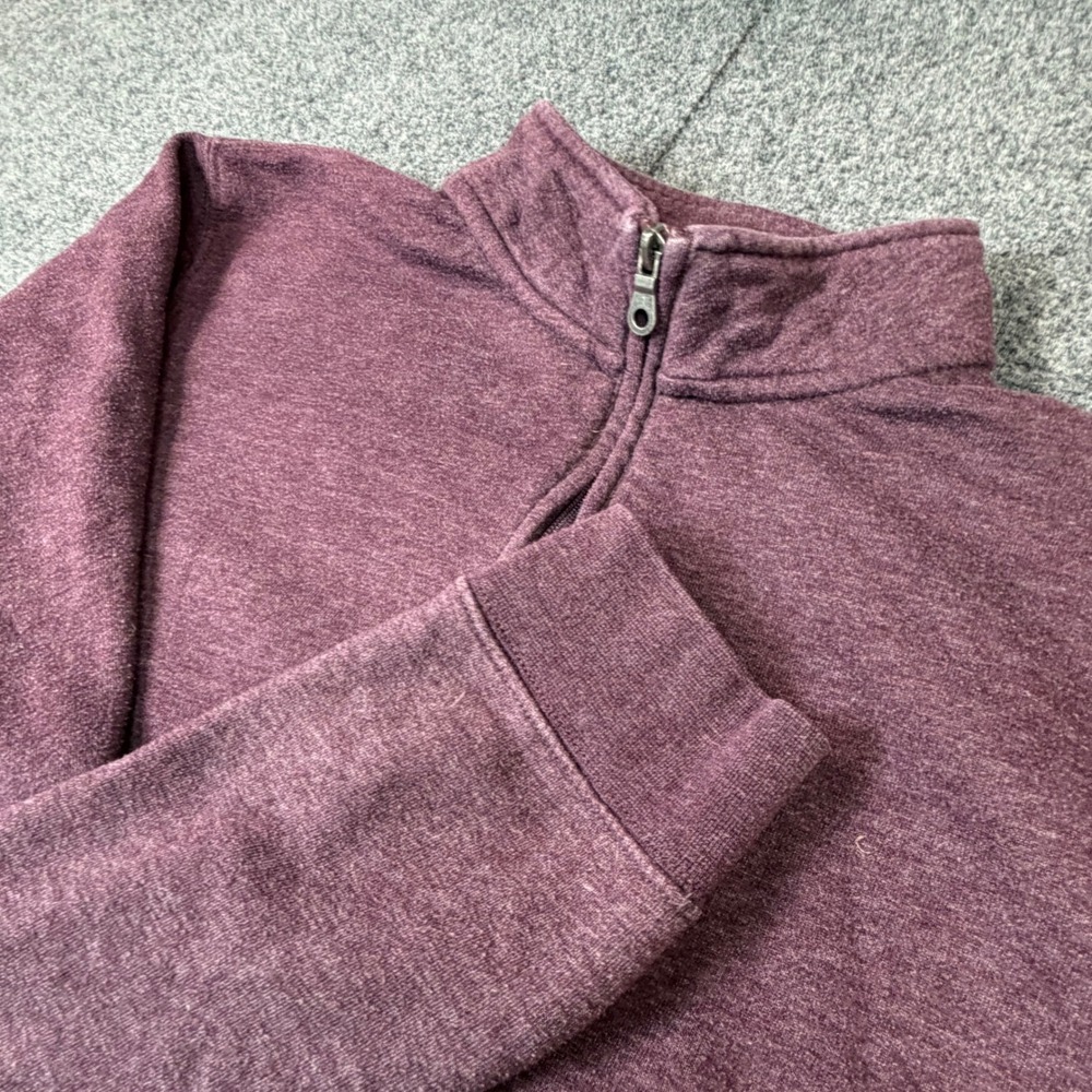Croft & Barrow Mens Size Large Extra Soft Quarter Zip Pullover Sweater Burgundy